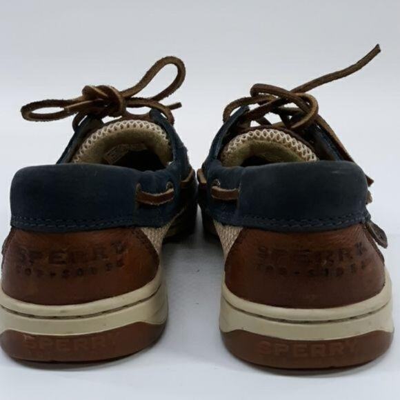 Sperry Top-Sider Shoes Womens 6.5M‎ Tan & Blue Leather Deck Loafers Preppy - Picture 9 of 9